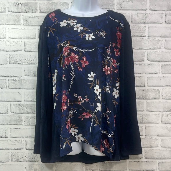 Van Heusen Floral Sweater Blouse Extra Large - Picture 1 of 6